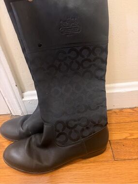 Coach Black Signature Monogram Bootie